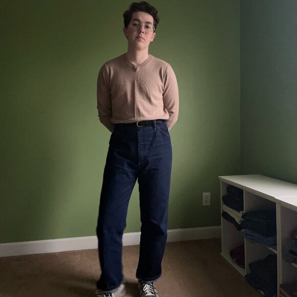 Used Good Condition Old Navy oatmeal size S v neck sweater cotton cashmere blend - Picture 2 of 5